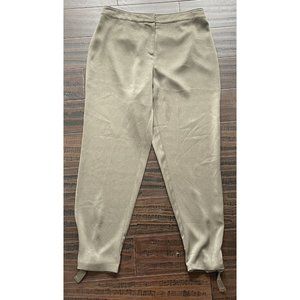 CHICOS Black Label Womens Size 8 Ankle Olive Green Tapered Pants 27" Inseam